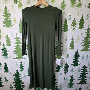 Motherhood Long Sleeve Ribbed Knit Maternity Dress